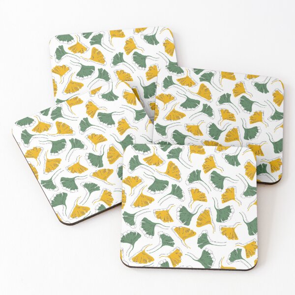 Item preview, Ginkgo Biloba leaves pattern offset -  Green and Yellow designed and sold by Printables Passions.