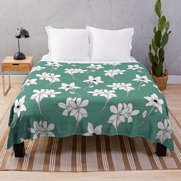 Item preview, White Flowers with Green Background designed and sold by kelnan.