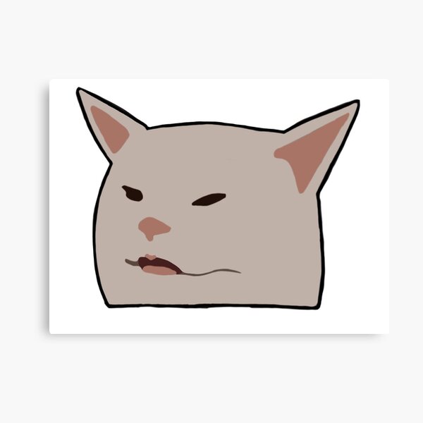 women yelling at cat meme doodle Canvas Print
