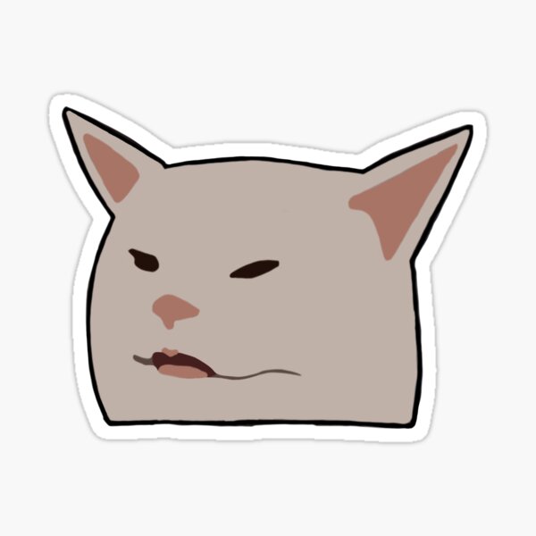 women yelling at cat meme doodle Sticker