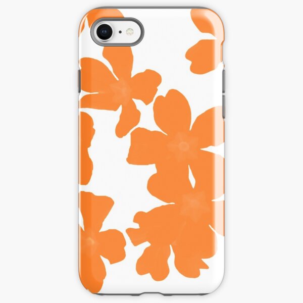 Primrose floral pattern in orange iPhone Tough Case