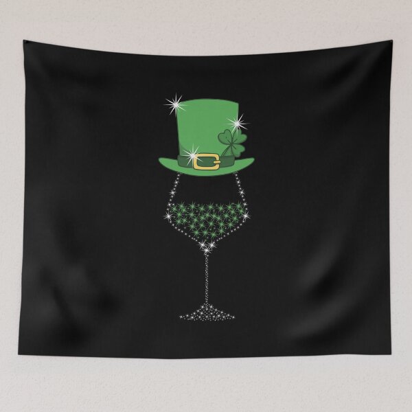 Item preview, St Patricks Day Shamrock Wine Glass Wine Lover Gift Women designed and sold by 2blackcherries.