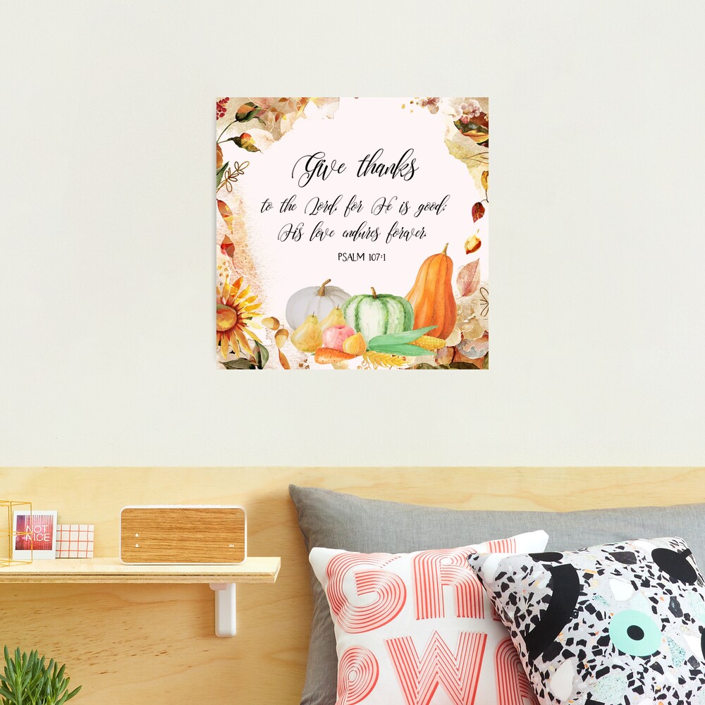 Give Thanks Square Printed Decorative Throw Pillow Cover