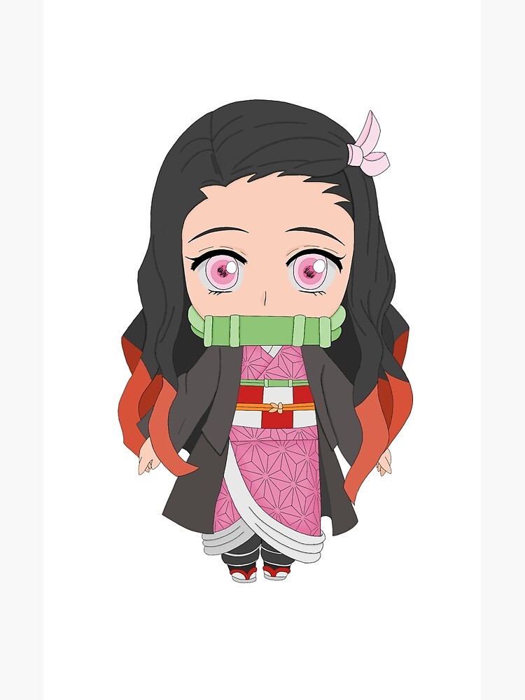 Nezuko Kamado Chibi Kimetsu No Yaiba Demon Slayer Anime Manga Girl Greeting Card By Lisabibbyx Redbubble