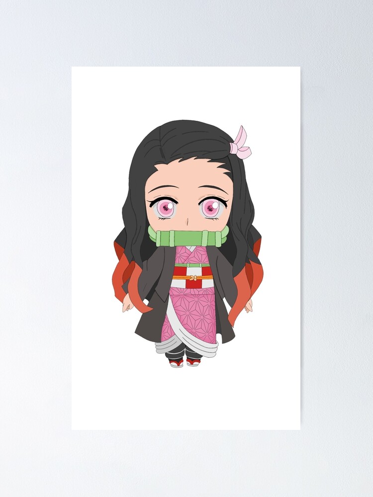 Nezuko Kamado Chibi Kimetsu No Yaiba Demon Slayer Anime Manga Girl Poster By Lisabibbyx Redbubble