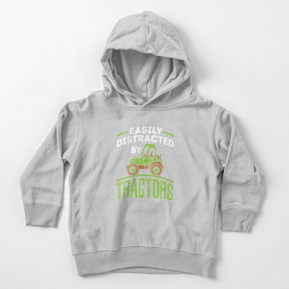 Easily Distracted by Tractors Toddler Pullover Hoodie