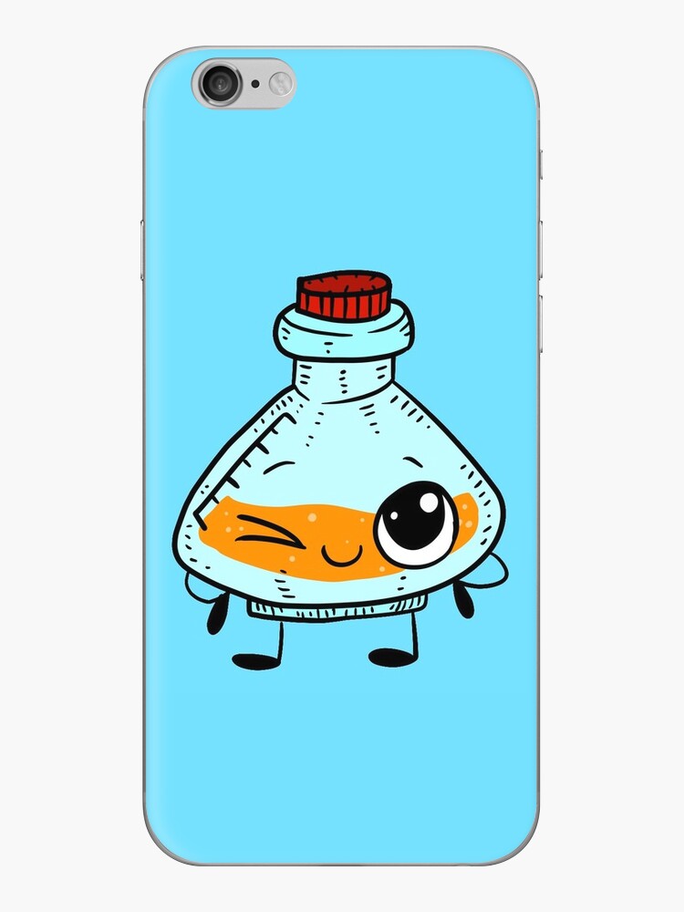 a cute chemist or biology bottle. science and kawaii doodle.  iPhone Skin  for Sale by JJ ADX