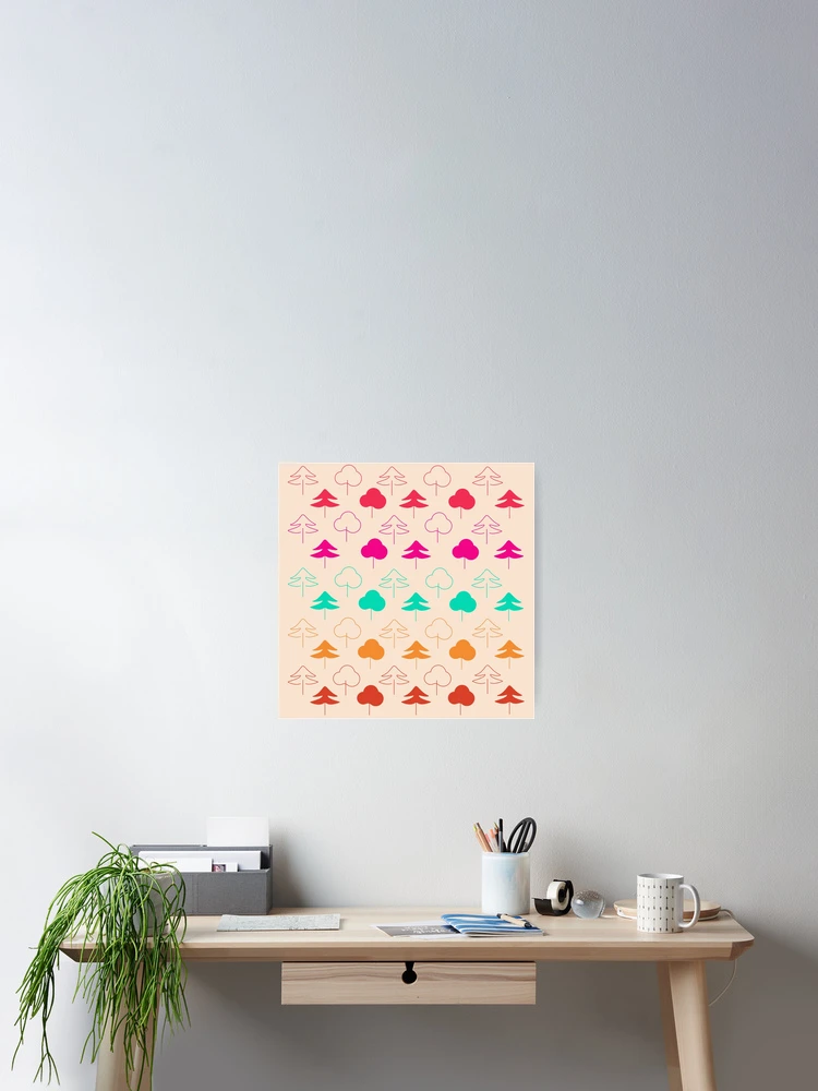 Thumbnail 2 of 3, Poster, Colorful Simple Tree Pattern designed and sold by tlemskaya.
