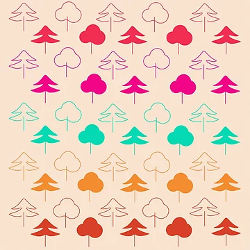 Artwork thumbnail, Colorful Simple Tree Pattern by tlemskaya