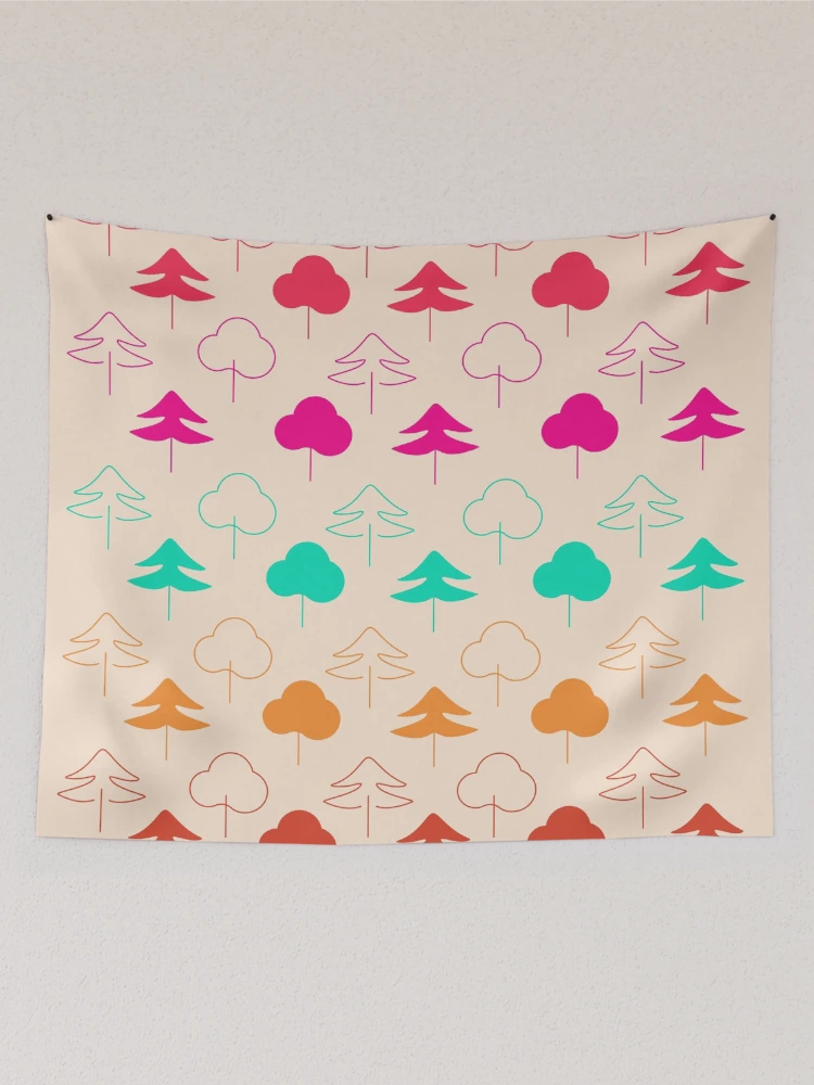 Thumbnail 2 of 3, Tapestry, Colorful Simple Tree Pattern designed and sold by tlemskaya.