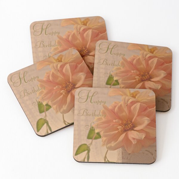 Item preview, Happy Birthday Sis Card - Dahlias designed and sold by Sandra Foster.