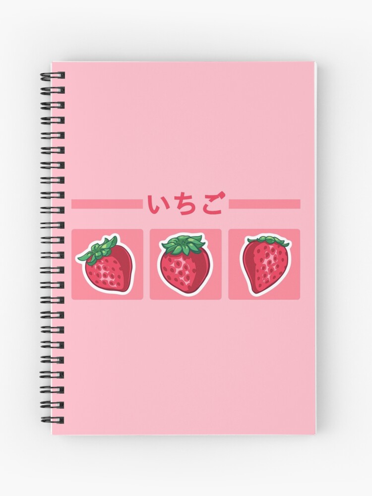 Pink Japanese Aesthetic Strawberry Milk 3 Ring Binder