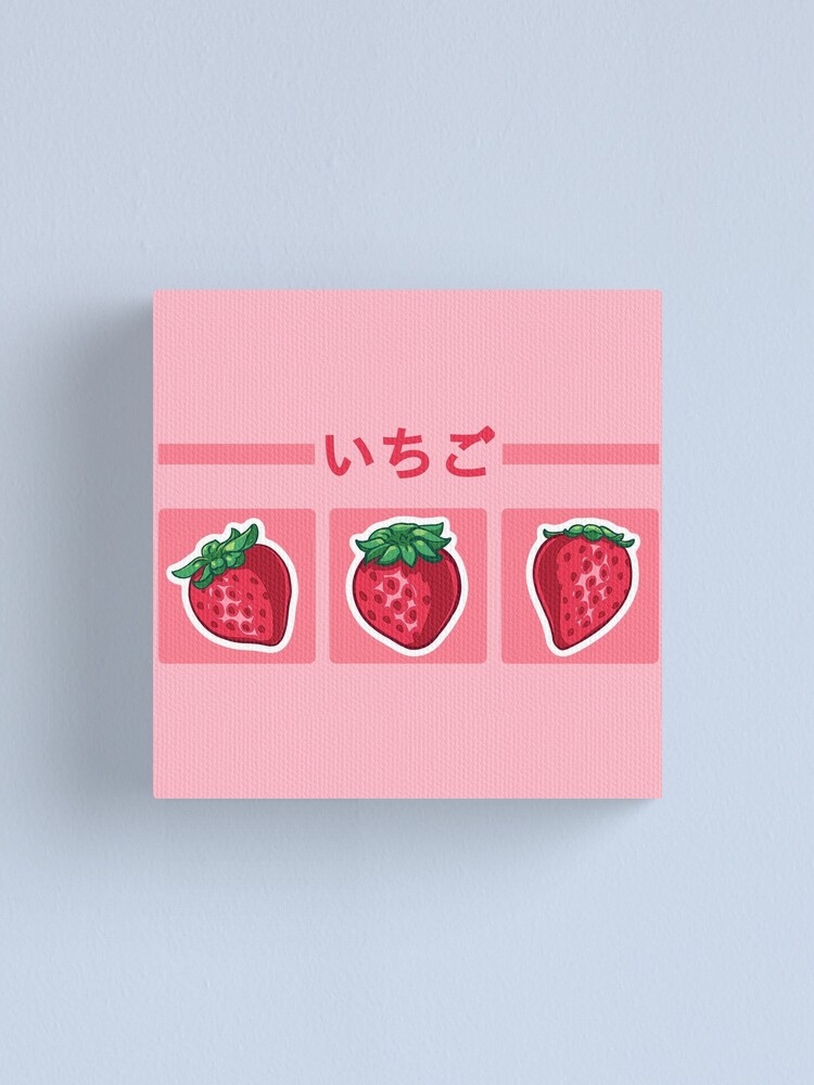 "Cute strawberry design on pink background with the "strawberry