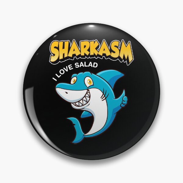 Item preview, Funny Sharkasm I Love Salad Shark Sarcasm Pun designed and sold by perfectpresents.