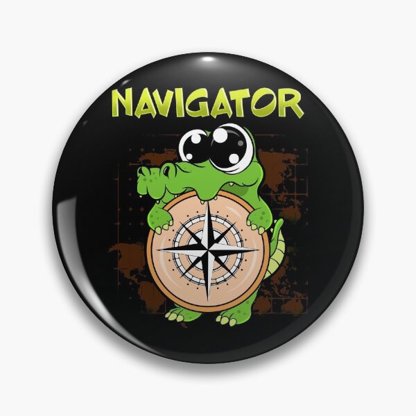 Item preview, Cute & Funny Navigator Pun Alligator Compass designed and sold by perfectpresents.