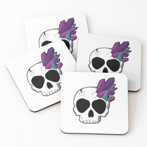 Item preview, skull and crystals designed and sold by RebeccaReidArt.