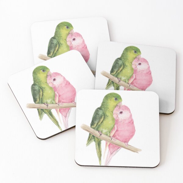 Item preview, Parakeets preening  designed and sold by Sophie Anderson.