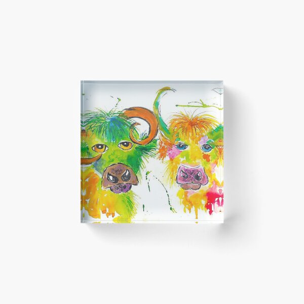 Item preview, Two Quirky Colourful Bulls designed and sold by Casimirasart.