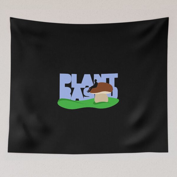 Item preview, Mushroom and someone in a plant-based sky - no caption dark shirt designed and sold by Looking Daggers.