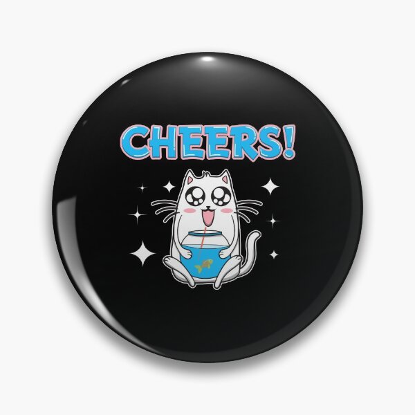 Item preview, Cute Cheers Cat Drinking Fishbowl Beer Drinker designed and sold by perfectpresents.