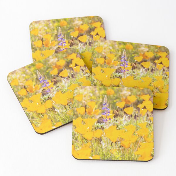 Item preview, A single lupine blooming in a field of poppies designed and sold by Squirrel-Girl.