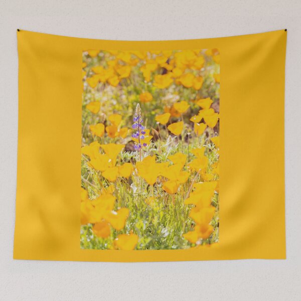 Item preview, A single lupine blooming in a field of poppies designed and sold by Squirrel-Girl.