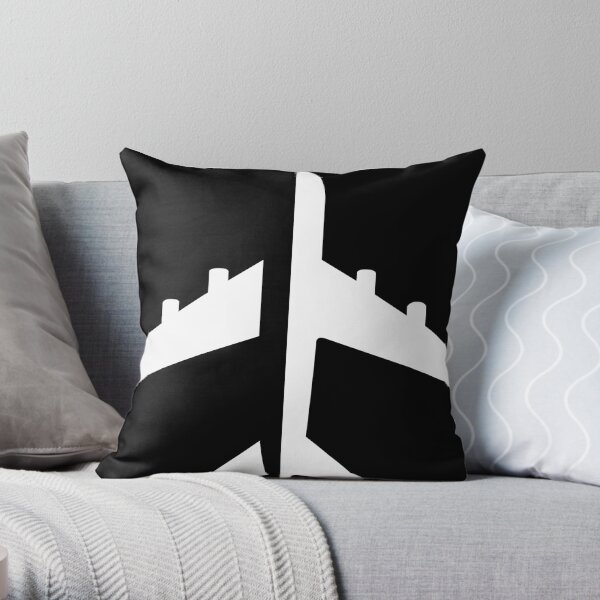 White Aircraft Minimalistic Design Throw Pillow