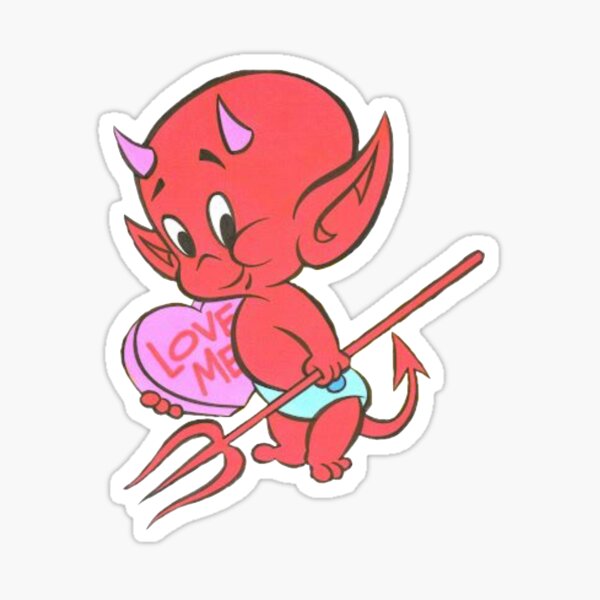 The Little Devil Hot Stuff Sticker By Rubyyyrose Redbubble