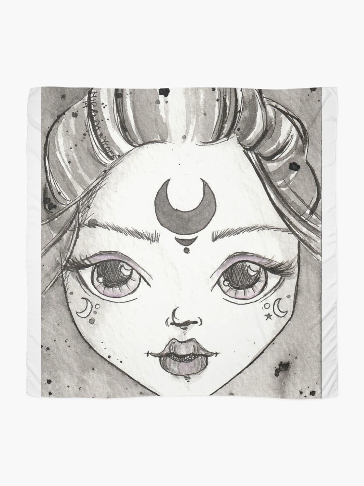 Thumbnail 2 of 3, Scarf, Moon Goddess designed and sold by RuffledAndPunk.