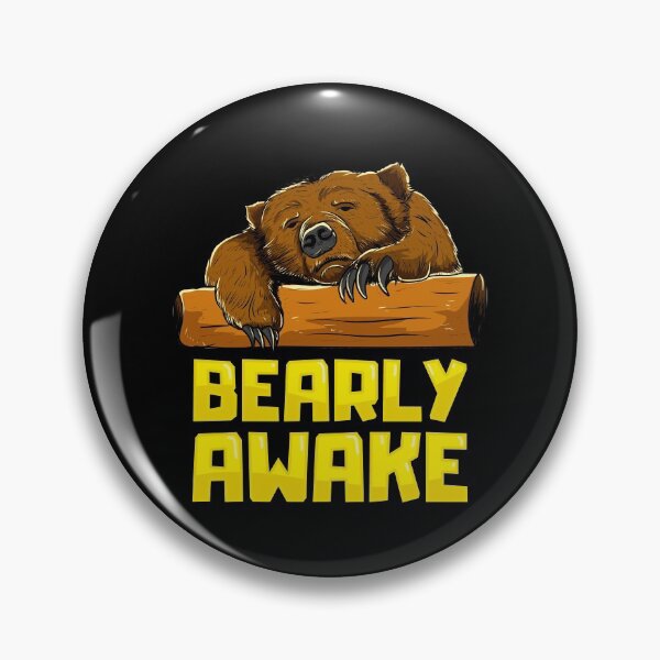 Item preview, Bearly Awake Sleeping Bear Funny Barely Sleepy Pun designed and sold by perfectpresents.