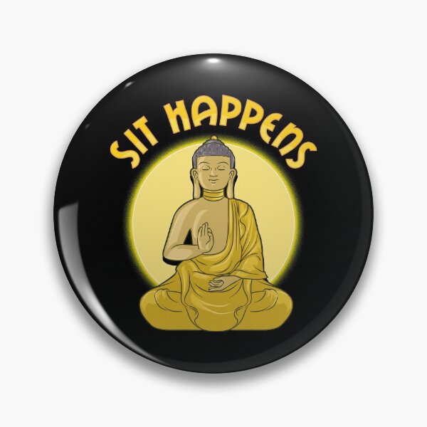 Item preview, Sit Happens Funny Meditation Pun Monk Meditating designed and sold by perfectpresents.