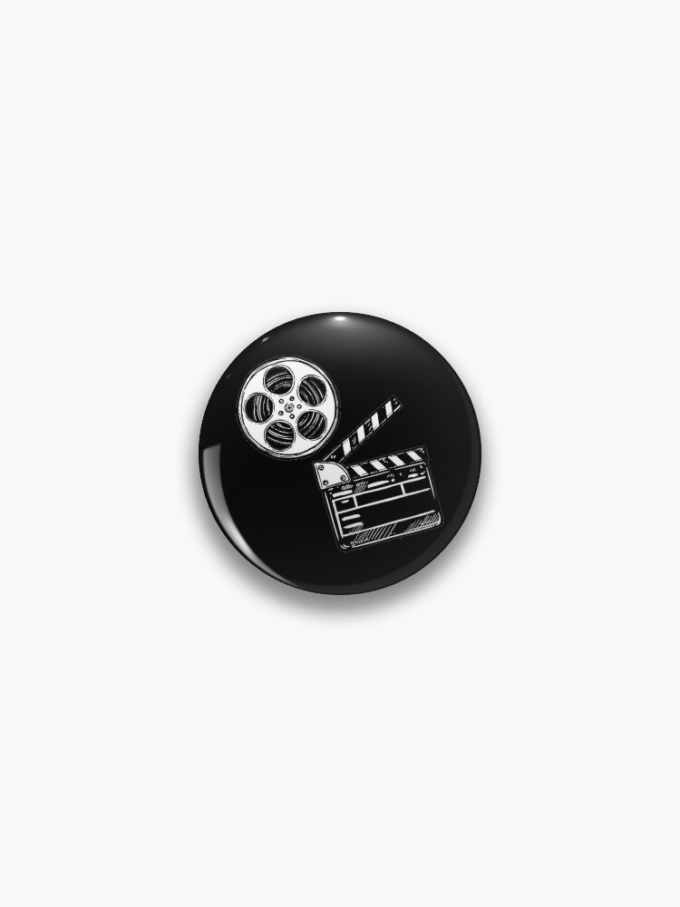 Movies, Film and Clapperboard Pin for Sale by artdesignforyou