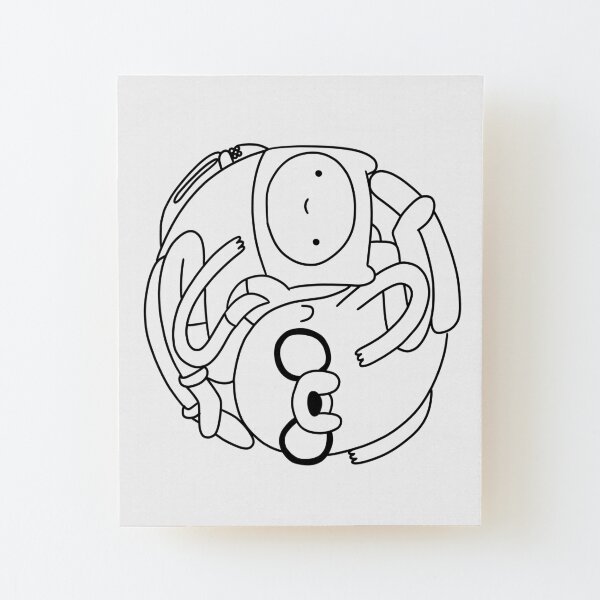 Finn and Jake | Adventure Time Characters Wood Mounted Print