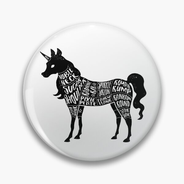 Item preview, Unicorn - Fantasy Butcher Cuts of Meat - Black designed and sold by AliceQuinn.