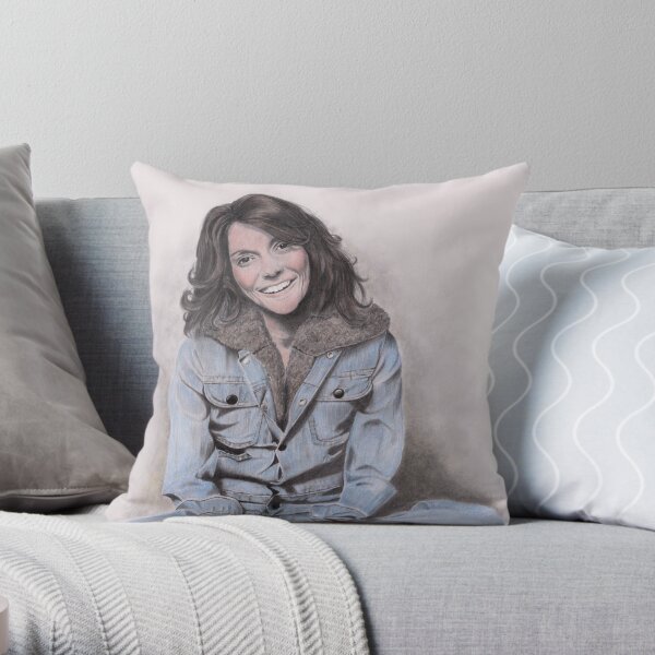 Karen Carpenter Tinted Graphite Drawing Throw Pillow