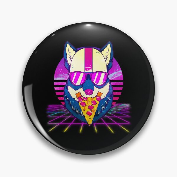 Item preview, Awesome Retro Vaporwave EDM Cute Cat Pizza designed and sold by perfectpresents.