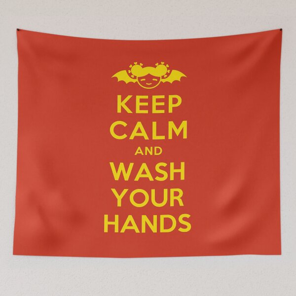 Item preview, Keep Calm and Wash Your Hands - Yellow on Red designed and sold by joshcartoonguy.
