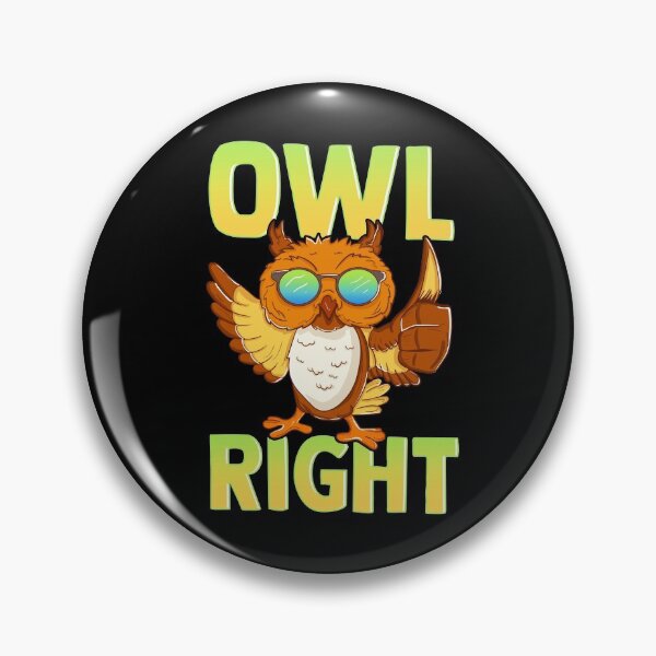 Item preview, Funny Owl Right Thumbs Up Hippie Cute Alright Pun designed and sold by perfectpresents.