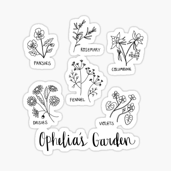 Ophelia’s Garden - Hamlet Sticker