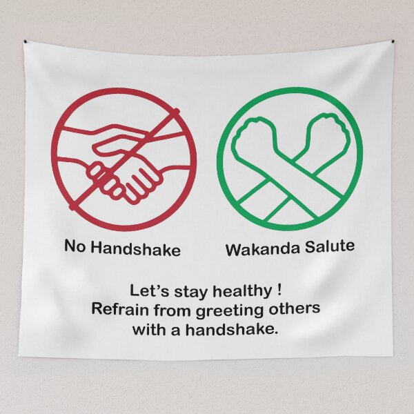 Item preview, Stay healthy - No Handshake only Wakanda Salute - Fight Coronavirus - Be smart Be wise Be safe designed and sold by PrinceDesigns.