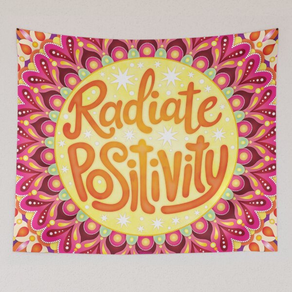 Item preview, Radiate Positivity - Colorful Hand-Lettered Mandala Art by Thaneeya McArdle designed and sold by Thaneeya McArdle.