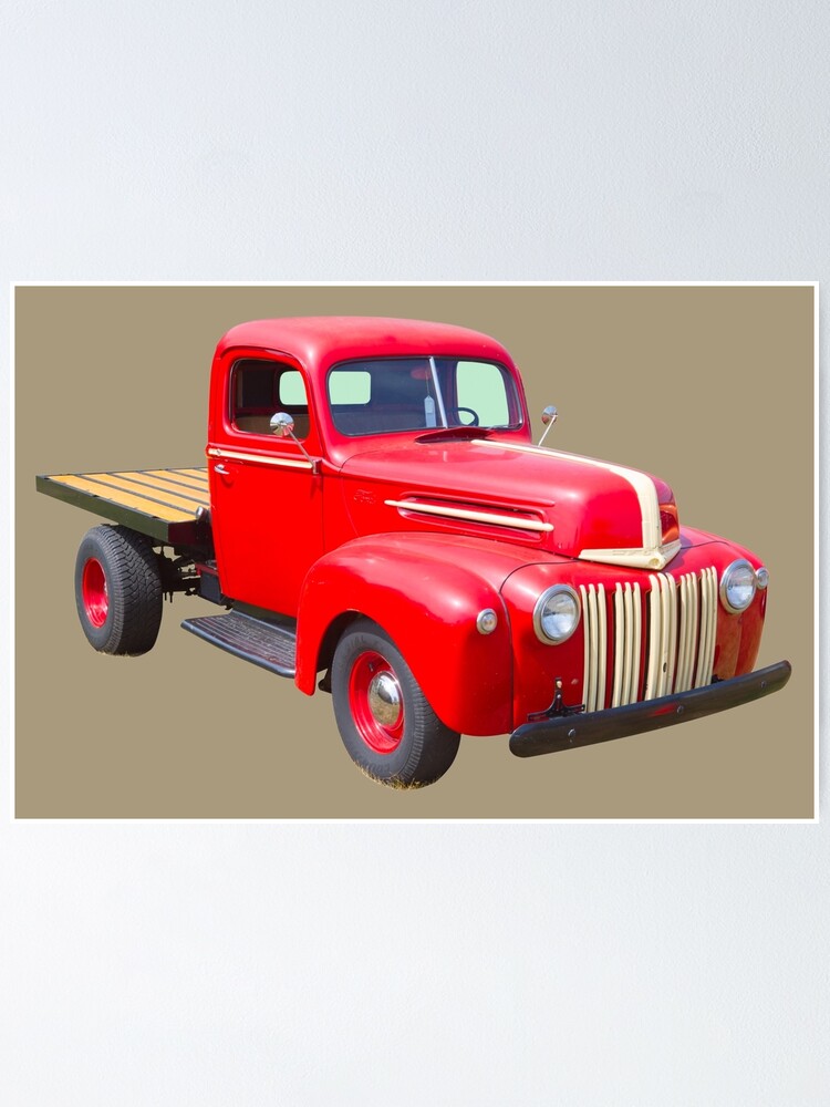 1947 Ford Flat Bed Antique Pickup Truck Poster