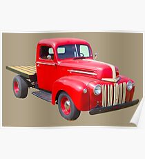 1947 Ford Flat Bed Antique Pickup Truck Poster