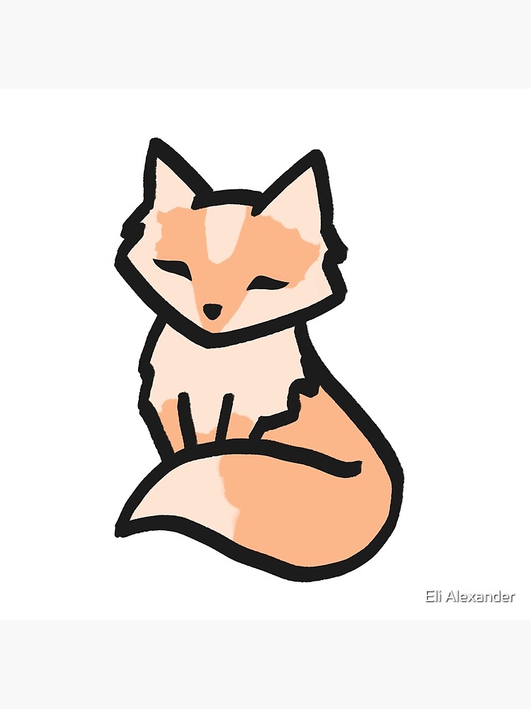 Easy, Cartoon Fox Outline Line Drawing Tutorials - Take Out Drawing