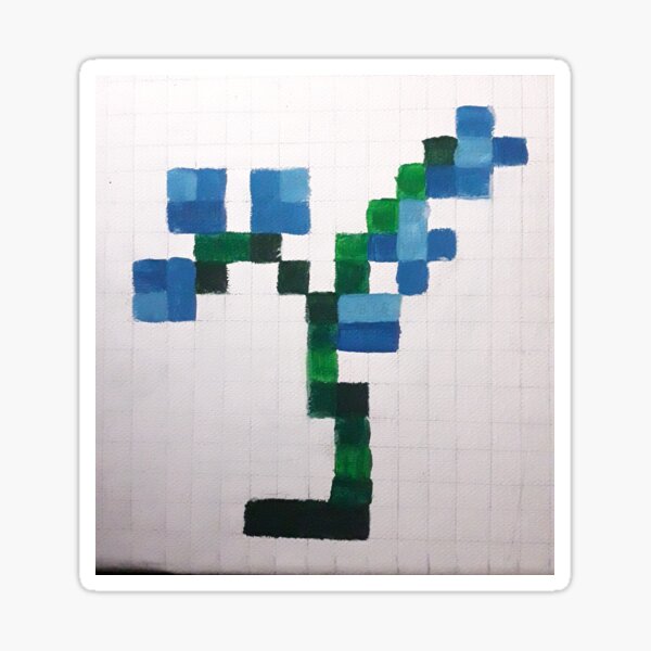 blue minecraft flower sticker by emmak56 redbubble