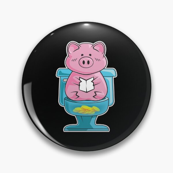 Item preview, Funny Pig On Toilet Piggy Bank Potty Training Pun designed and sold by perfectpresents.
