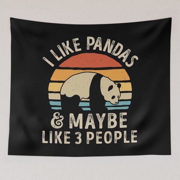 Item preview, I Like Pandas and Maybe 3 People Retro Sunset Vintage 60s 70s Shirt for Men Women Boys Girls Kids Animal Lovers Gift designed and sold by LiqueGifts.