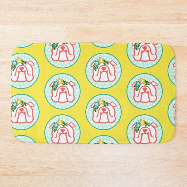 Item preview, Aloha Bulldog floral- aqua, pink, & yellow - Aloha Hawaiian English Bully dog breed bias  designed and sold by smooshfaceutd.
