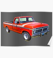 1975 Ford F100 Explorer Pickup Truck Poster