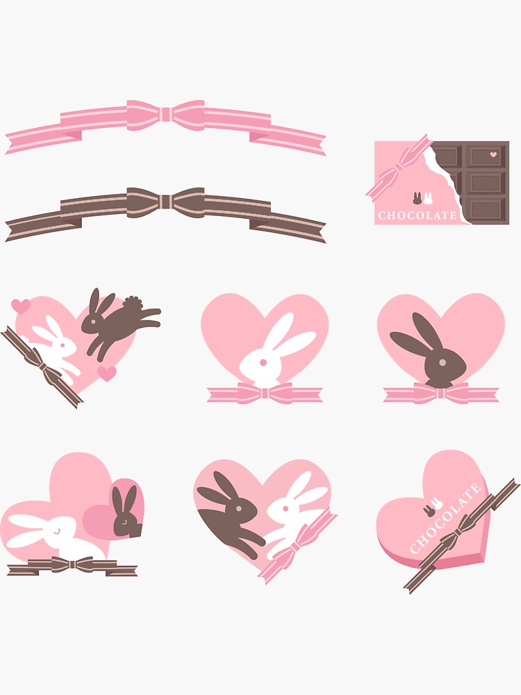Thumbnail 3 of 3, Sticker, Chocobunny Sticker Pack designed and sold by lucidly.